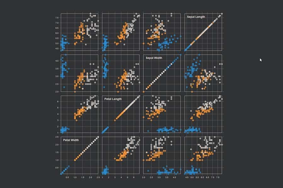 Interaktiv: Scatter-Matrix Iris-Datensatz